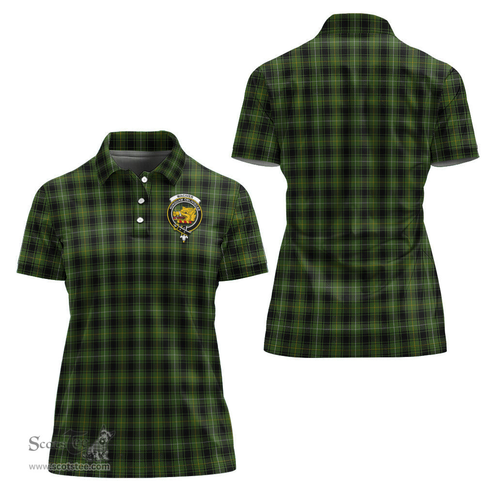 Scottish MacIver Hunting Clan Tartan Polo Shirt with Family Crest For Women, Women's Scottish Polo Shirt Scottish Plaid Tartan Plaid - ScotsTee - scotstee.com