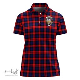 Scottish MacLachlan Modern Clan Tartan Polo Shirt with Family Crest For Women, Women's Scottish Polo Shirt Scottish Plaid Tartan Plaid - ScotsTee - scotstee.com