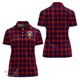 Scottish MacLachlan Modern Clan Tartan Polo Shirt with Family Crest For Women, Women's Scottish Polo Shirt Scottish Plaid Tartan Plaid - ScotsTee - scotstee.com