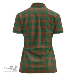 Scottish Menzies Green Ancient Clan Tartan Polo Shirt with Family Crest For Women, Women's Scottish Polo Shirt Scottish Plaid Tartan Plaid - ScotsTee - scotstee.com