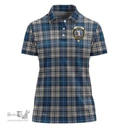 Scottish Napier Modern Clan Tartan Polo Shirt with Family Crest For Women, Women's Scottish Polo Shirt Scottish Plaid Tartan Plaid - ScotsTee - scotstee.com