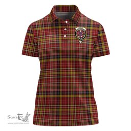 Scottish Ogilvie (Ogilvy) of Strathallan Clan Tartan Polo Shirt with Family Crest For Women, Women's Scottish Polo Shirt Scottish Plaid Tartan Plaid - ScotsTee - scotstee.com