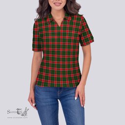 Scottish Pollock Modern Clan Tartan Polo Shirt For Women, Women's Scottish Polo Shirt Scottish Plaid Tartan Plaid - ScotsTee - scotstee.com