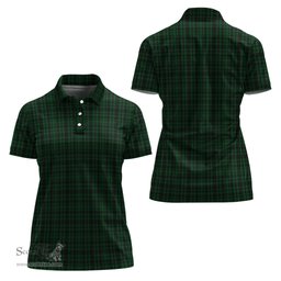 Scottish Menzies Green Clan Tartan Polo Shirt For Women, Women's Scottish Polo Shirt Scottish Plaid Tartan Plaid - ScotsTee - scotstee.com