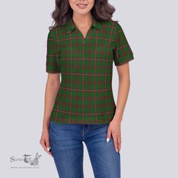 Scottish MacKinnon Hunting Modern Clan Tartan Polo Shirt For Women, Women's Scottish Polo Shirt Scottish Plaid Tartan Plaid - ScotsTee - scotstee.com