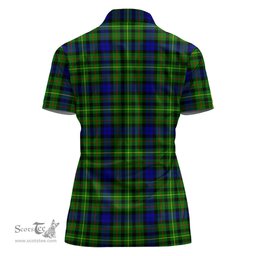 Scottish Rollo Modern Clan Tartan Polo Shirt with Family Crest For Women, Women's Scottish Polo Shirt Scottish Plaid Tartan Plaid - ScotsTee - scotstee.com