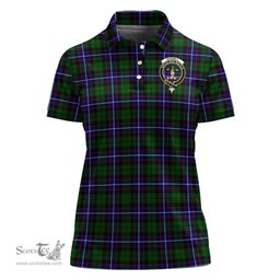 Scottish Russell Modern Clan Tartan Polo Shirt with Family Crest For Women, Women's Scottish Polo Shirt Scottish Plaid Tartan Plaid - ScotsTee - scotstee.com