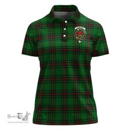 Scottish Primrose Clan Tartan Polo Shirt with Family Crest For Women, Women's Scottish Polo Shirt Scottish Plaid Tartan Plaid - ScotsTee - scotstee.com