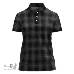 Scottish Stewart Mourning Clan Tartan Polo Shirt For Women, Women's Scottish Polo Shirt Scottish Plaid Tartan Plaid - ScotsTee - scotstee.com