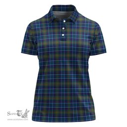 Scottish O'Sullivan Clan Tartan Polo Shirt For Women, Women's Scottish Polo Shirt Scottish Plaid Tartan Plaid - ScotsTee - scotstee.com