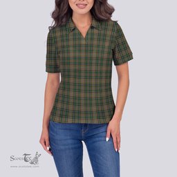 Scottish O'Farrell Clan Tartan Polo Shirt For Women, Women's Scottish Polo Shirt Scottish Plaid Tartan Plaid - ScotsTee - scotstee.com