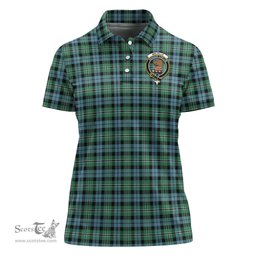 Scottish Melville Ancient Clan Tartan Polo Shirt with Family Crest For Women, Women's Scottish Polo Shirt Scottish Plaid Tartan Plaid - ScotsTee - scotstee.com