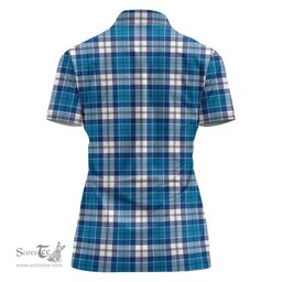 Scottish Roberton Clan Tartan Polo Shirt with Family Crest For Women, Women's Scottish Polo Shirt Scottish Plaid Tartan Plaid - ScotsTee - scotstee.com