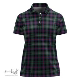 Scottish Rose Hunting Modern Clan Tartan Polo Shirt For Women, Women's Scottish Polo Shirt Scottish Plaid Tartan Plaid - ScotsTee - scotstee.com