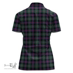 Scottish Rose Hunting Modern Clan Tartan Polo Shirt For Women, Women's Scottish Polo Shirt Scottish Plaid Tartan Plaid - ScotsTee - scotstee.com