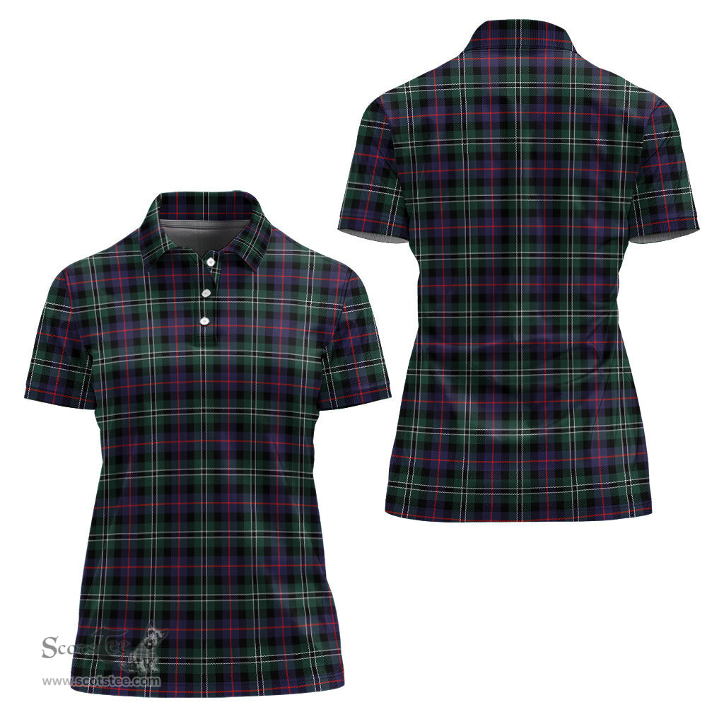 Scottish Rose Hunting Modern Clan Tartan Polo Shirt For Women, Women's Scottish Polo Shirt Scottish Plaid Tartan Plaid - ScotsTee - scotstee.com