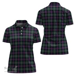 Scottish Rose Hunting Modern Clan Tartan Polo Shirt For Women, Women's Scottish Polo Shirt Scottish Plaid Tartan Plaid - ScotsTee - scotstee.com