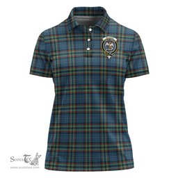 Scottish Ralston UK Clan Tartan Polo Shirt with Family Crest For Women, Women's Scottish Polo Shirt Scottish Plaid Tartan Plaid - ScotsTee - scotstee.com