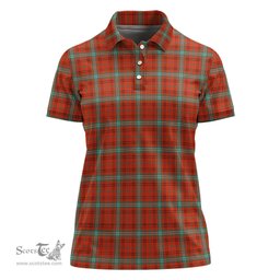 Scottish Morrison Red Ancient Clan Tartan Polo Shirt For Women, Women's Scottish Polo Shirt Scottish Plaid Tartan Plaid - ScotsTee - scotstee.com