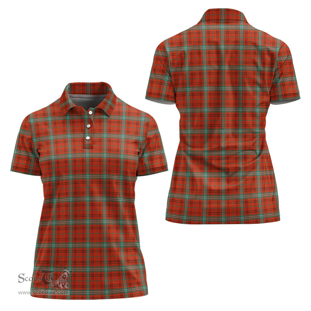 Scottish Morrison Red Ancient Clan Tartan Polo Shirt For Women, Women's Scottish Polo Shirt Scottish Plaid Tartan Plaid - ScotsTee - scotstee.com