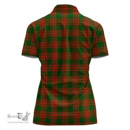 Scottish Menzies Green Modern Clan Tartan Polo Shirt with Family Crest For Women, Women's Scottish Polo Shirt Scottish Plaid Tartan Plaid - ScotsTee - scotstee.com