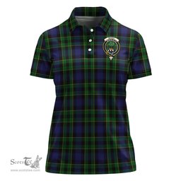 Scottish Mowat Clan Tartan Polo Shirt with Family Crest For Women, Women's Scottish Polo Shirt Scottish Plaid Tartan Plaid - ScotsTee - scotstee.com