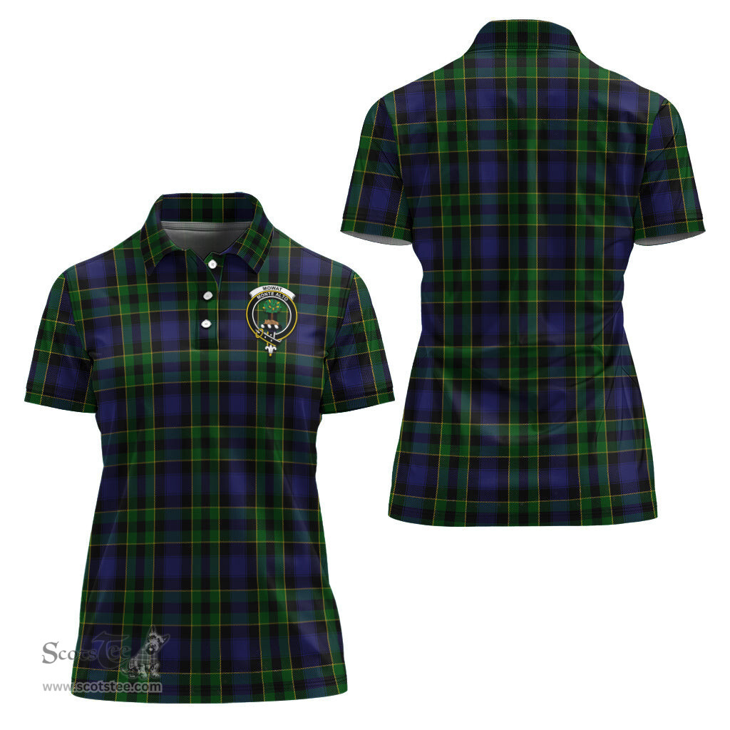 Scottish Mowat Clan Tartan Polo Shirt with Family Crest For Women, Women's Scottish Polo Shirt Scottish Plaid Tartan Plaid - ScotsTee - scotstee.com