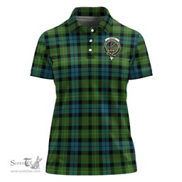 Scottish Rollo Ancient Clan Tartan Polo Shirt with Family Crest For Women, Women's Scottish Polo Shirt Scottish Plaid Tartan Plaid - ScotsTee - scotstee.com