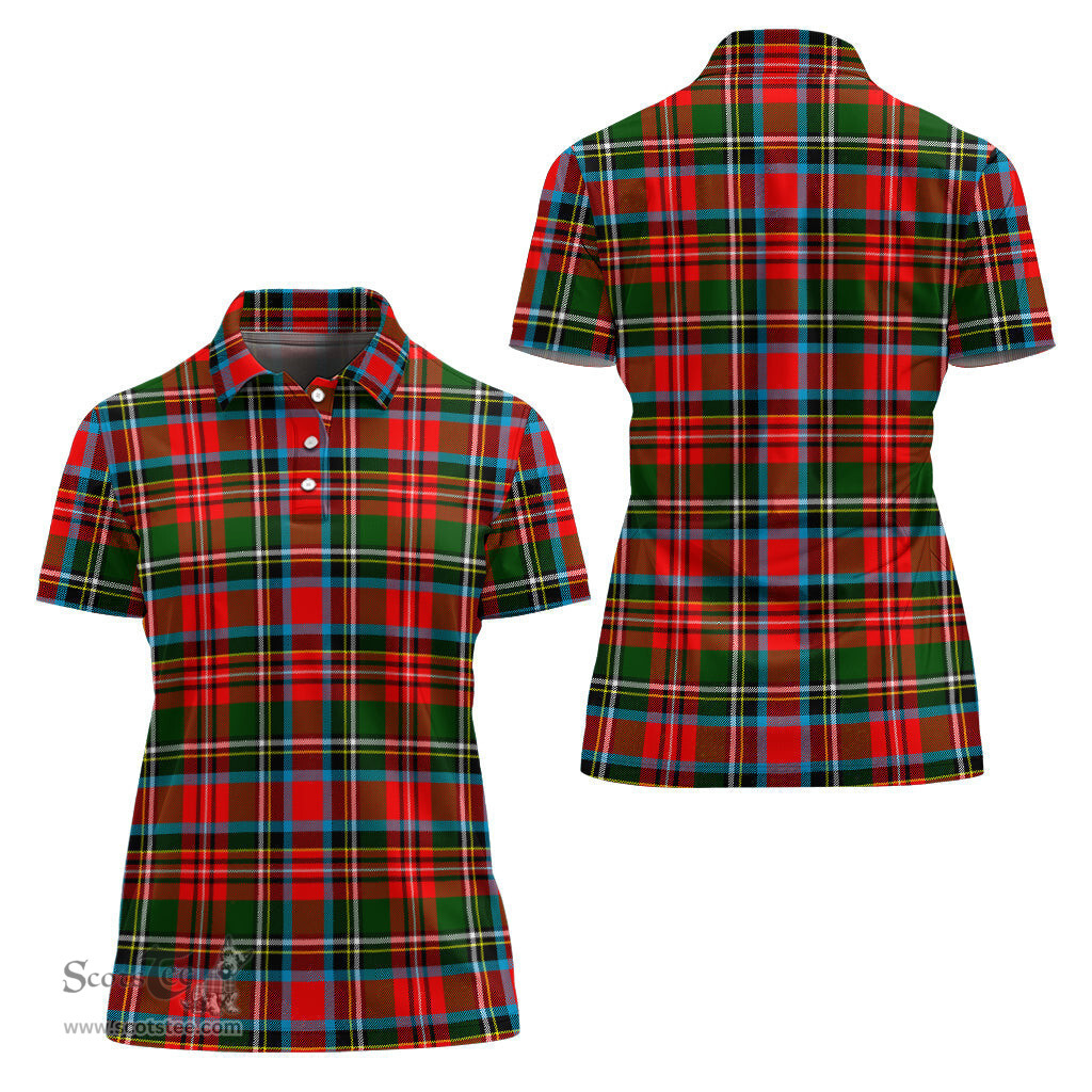 Scottish Stewart Royal Clan Tartan Polo Shirt For Women, Women's Scottish Polo Shirt Scottish Plaid Tartan Plaid - ScotsTee - scotstee.com