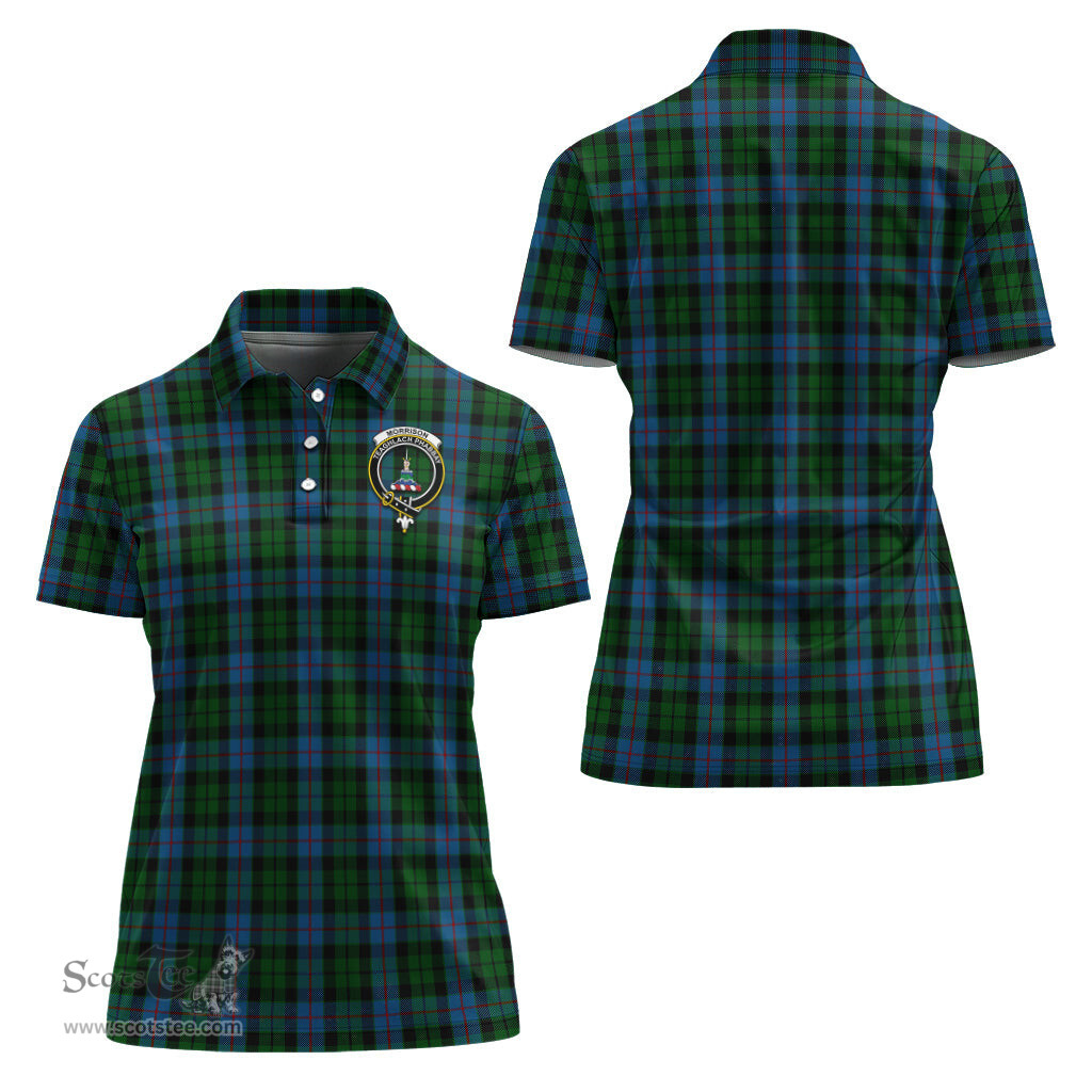 Scottish Morrison Society Clan Tartan Polo Shirt with Family Crest For Women, Women's Scottish Polo Shirt Scottish Plaid Tartan Plaid - ScotsTee - scotstee.com