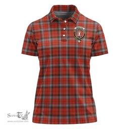 Scottish Robertson Weathered Clan Tartan Polo Shirt with Family Crest For Women, Women's Scottish Polo Shirt Scottish Plaid Tartan Plaid - ScotsTee - scotstee.com