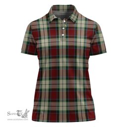 Scottish Rose White Dress Clan Tartan Polo Shirt For Women, Women's Scottish Polo Shirt Scottish Plaid Tartan Plaid - ScotsTee - scotstee.com