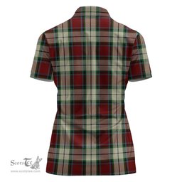 Scottish Rose White Dress Clan Tartan Polo Shirt For Women, Women's Scottish Polo Shirt Scottish Plaid Tartan Plaid - ScotsTee - scotstee.com