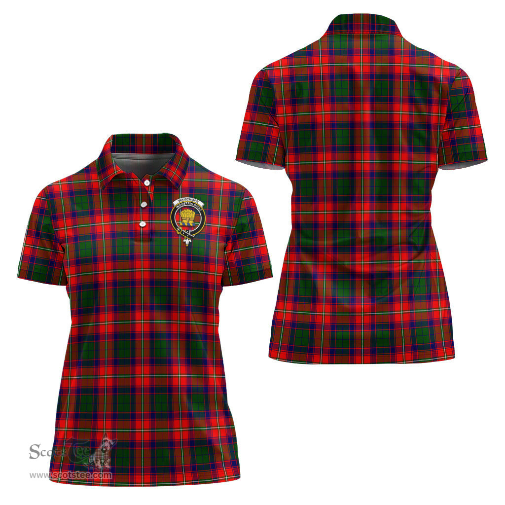 Scottish Wauchope Clan Tartan Polo Shirt with Family Crest For Women, Women's Scottish Polo Shirt Scottish Plaid Tartan Plaid - ScotsTee - scotstee.com
