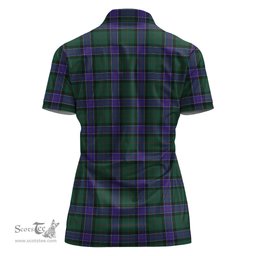 Scottish Sinclair Hunting Modern Clan Tartan Polo Shirt For Women, Women's Scottish Polo Shirt Scottish Plaid Tartan Plaid - ScotsTee - scotstee.com