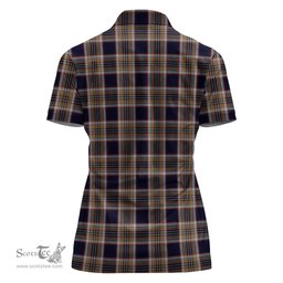 Scottish Stewart Navy Clan Tartan Polo Shirt with Family Crest For Women, Women's Scottish Polo Shirt Scottish Plaid Tartan Plaid - ScotsTee - scotstee.com