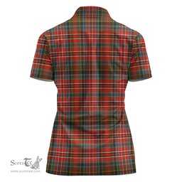 Scottish MacPherson Weathered Clan Tartan Polo Shirt with Family Crest For Women, Women's Scottish Polo Shirt Scottish Plaid Tartan Plaid - ScotsTee - scotstee.com
