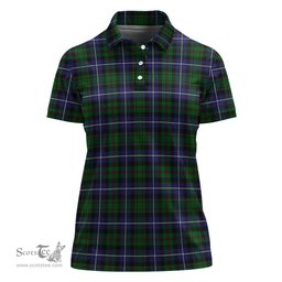 Scottish MacRow Hunting Clan Tartan Polo Shirt For Women, Women's Scottish Polo Shirt Scottish Plaid Tartan Plaid - ScotsTee - scotstee.com