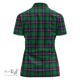 Scottish Young Modern Clan Tartan Polo Shirt with Family Crest For Women, Women's Scottish Polo Shirt Scottish Plaid Tartan Plaid - ScotsTee - scotstee.com