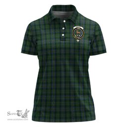 Scottish Scott Hunting Clan Tartan Polo Shirt with Family Crest For Women, Women's Scottish Polo Shirt Scottish Plaid Tartan Plaid - ScotsTee - scotstee.com