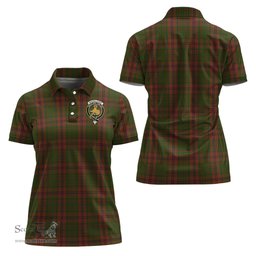 Scottish MacGillivray Hunting Clan Tartan Polo Shirt with Family Crest For Women, Women's Scottish Polo Shirt Scottish Plaid Tartan Plaid - ScotsTee - scotstee.com