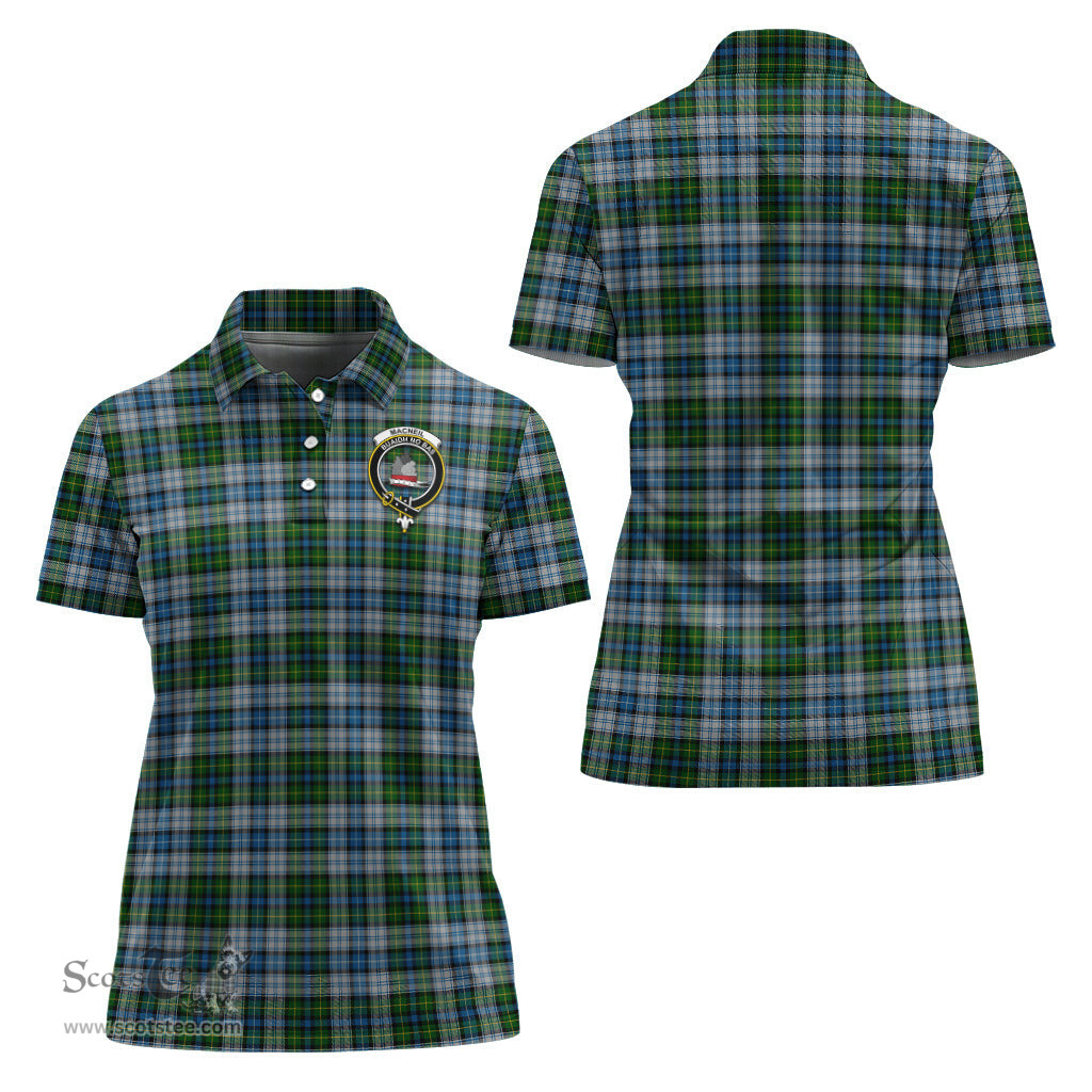 Scottish MacNeil Dress Clan Tartan Polo Shirt with Family Crest For Women, Women's Scottish Polo Shirt Scottish Plaid Tartan Plaid - ScotsTee - scotstee.com