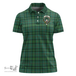 Scottish Ross Hunting Ancient Clan Tartan Polo Shirt with Family Crest For Women, Women's Scottish Polo Shirt Scottish Plaid Tartan Plaid - ScotsTee - scotstee.com