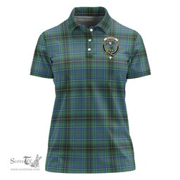 Scottish MacInnes Ancient Clan Tartan Polo Shirt with Family Crest For Women, Women's Scottish Polo Shirt Scottish Plaid Tartan Plaid - ScotsTee - scotstee.com