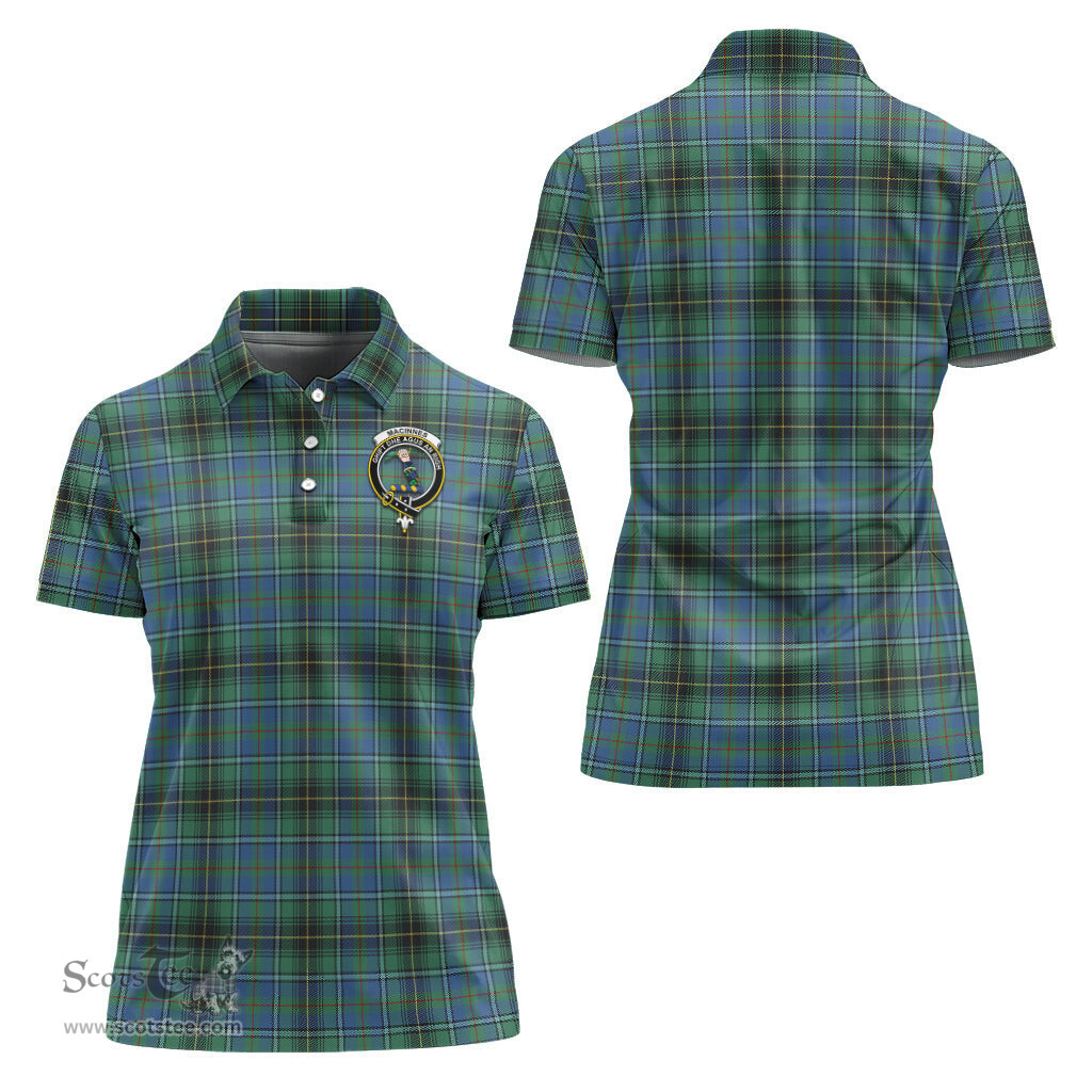 Scottish MacInnes Ancient Clan Tartan Polo Shirt with Family Crest For Women, Women's Scottish Polo Shirt Scottish Plaid Tartan Plaid - ScotsTee - scotstee.com