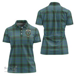 Scottish MacInnes Ancient Clan Tartan Polo Shirt with Family Crest For Women, Women's Scottish Polo Shirt Scottish Plaid Tartan Plaid - ScotsTee - scotstee.com