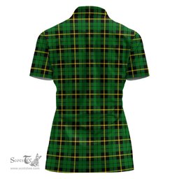 Scottish Wallace Hunting Green Clan Tartan Polo Shirt with Family Crest For Women, Women's Scottish Polo Shirt Scottish Plaid Tartan Plaid - ScotsTee - scotstee.com