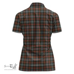 Scottish Murray of Atholl Weathered Clan Tartan Polo Shirt with Family Crest For Women, Women's Scottish Polo Shirt Scottish Plaid Tartan Plaid - ScotsTee - scotstee.com