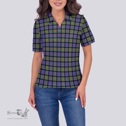Scottish MacDonald Ancient Clan Tartan Polo Shirt For Women, Women's Scottish Polo Shirt Scottish Plaid Tartan Plaid - ScotsTee - scotstee.com