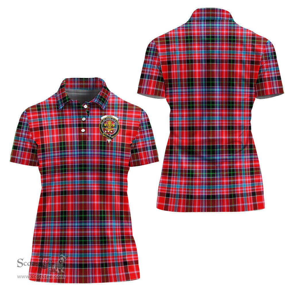 Scottish Udny Clan Tartan Polo Shirt with Family Crest For Women, Women's Scottish Polo Shirt Scottish Plaid Tartan Plaid - ScotsTee - scotstee.com